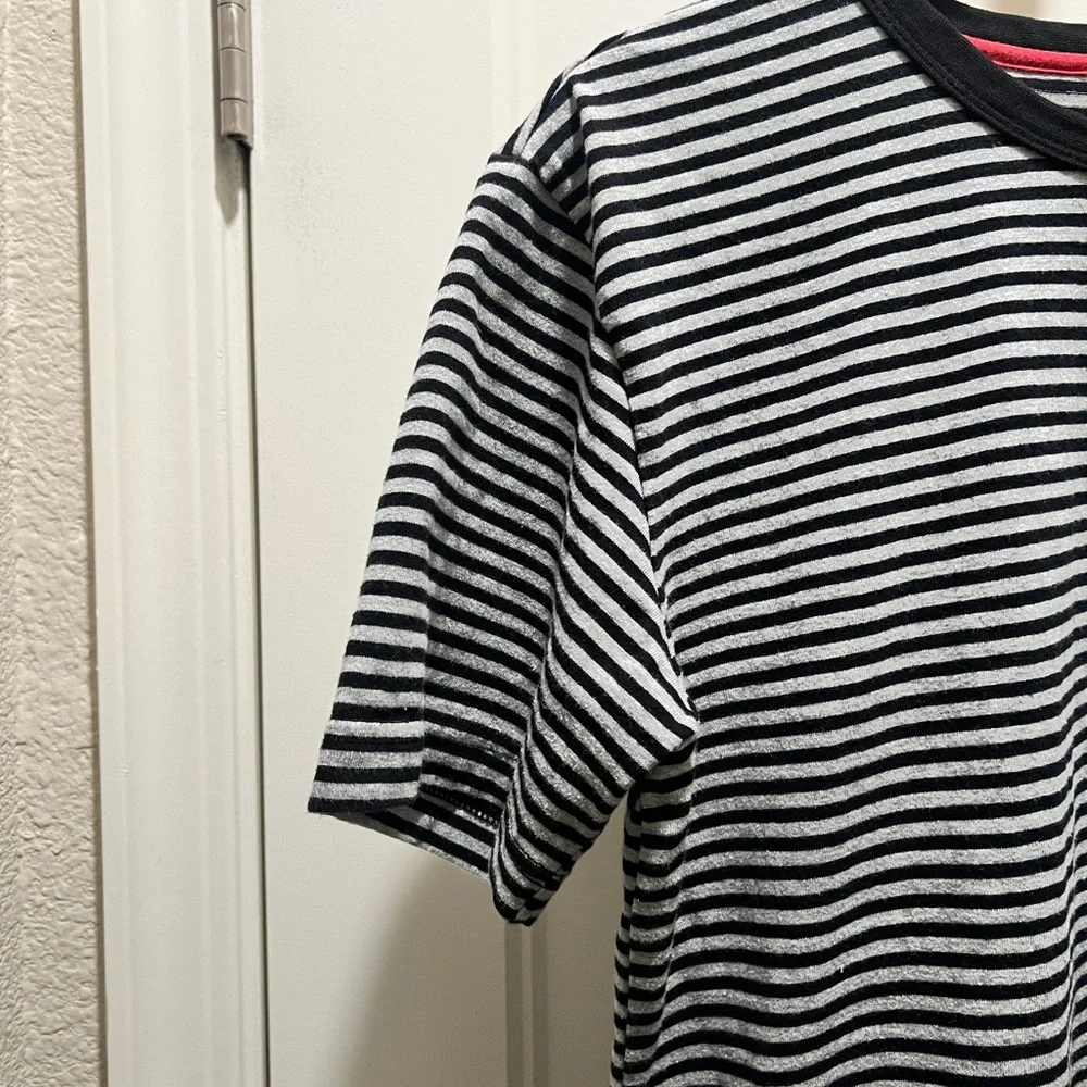 Benny Gold Men’s Striped T-Shirt – Black/White, Size Medium - Picture 2 of 7
